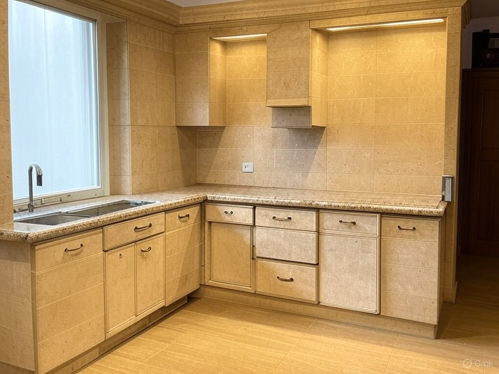 Stone Beige – U-Shape with Stone Finish Laminate