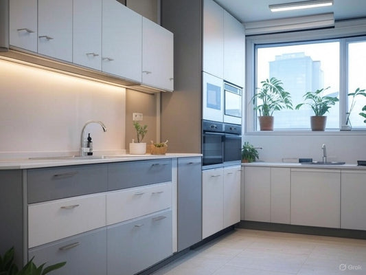 Urban Zen – Minimalist L-Shape with Handleless Drawers