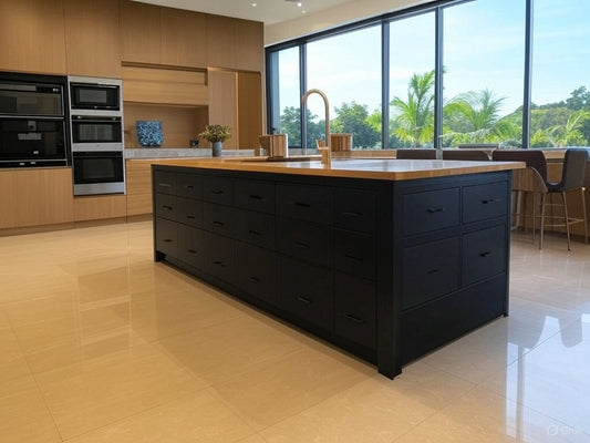 Urban Clay – Terracotta Island with Matte Black Drawers
